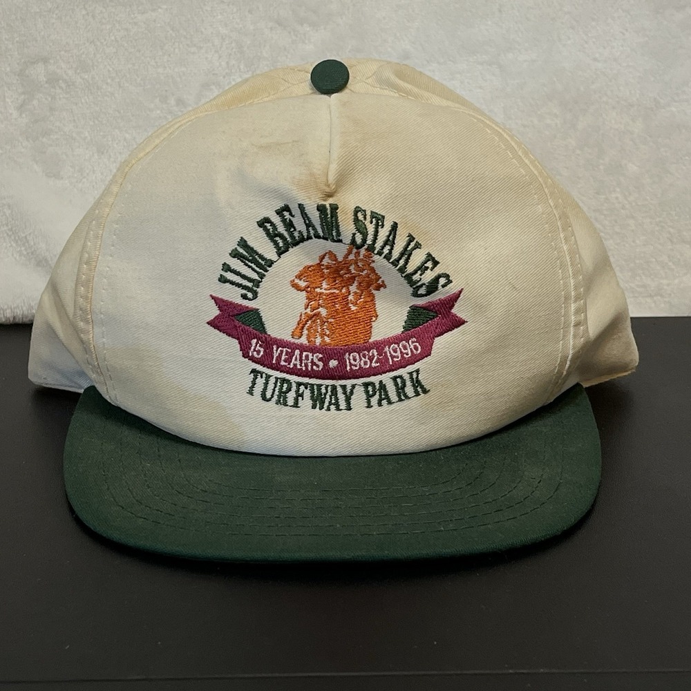 Vintage Jim Beam Stakes Hat Turfway Park Horse Racing Kentucky 1996 SnapBack Cap